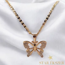 Loures 18K Gold Filled antiallergén pillangós nyaklánc 45cm