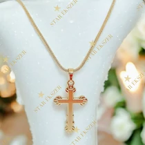 Meda 14K GF. antiallergén kereszt medálos nyaklánc 45cm