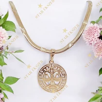 Mérleg 18K GF. antiallergén horoszkóp medálos nyaklánc 45cm