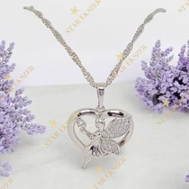 Nalanda White antiallergén tündéres szív medálos nyaklánc 55cm/3mm