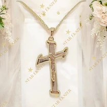 Ninon 14K GF. antiallergén kereszt medálos nyaklánc 60cm 