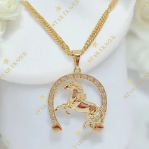 Oreta 14K GF. antiallergén lovas patkó medálos nyaklánc 60cm