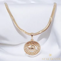 Oroszlán 18K GF. antiallergén horoszkóp medálos nyaklánc 45cm