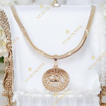 Oroszlán 18K GF. antiallergén horoszkóp medálos nyaklánc 45cm