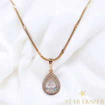 Trois 18K antiallergén csepp medálos nyaklánc 45cm clear