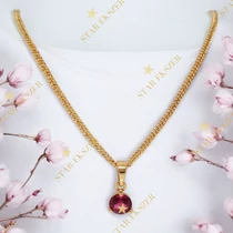 Boby 18K GF. antiallergén nyaklánc 50cm piros