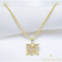 &quot;M&quot; betű medálos 14K G.F. antiallergén nyaklánc 45cm
