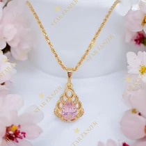 Alvina G.F. antiallergén Nyaklánc 50cm pink