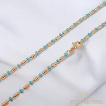 Mabella 18K antiallergén nyaklánc 45cm/3mm kék