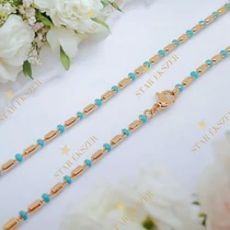 Mabella 18K antiallergén nyaklánc 45cm/3mm kék