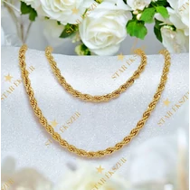 Berta 14K GF. antiallergén csavart Ékszerszett 50/19cm