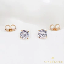 Egy köves 18K antiallergén cirkónia fülbevaló 