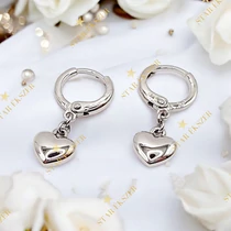 Nova White antiallergén szív fülbevaló 