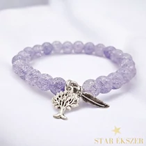 Crystal Spirit – Lila Roppantott Kvarc Karkötő