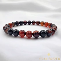 Fire Balance – Vörös és Fekete Achát Ásvány Karkötő