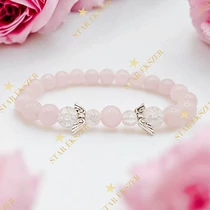 Angel Love – Rózsakvarc és Hegyikristály Ásvány Karkötő