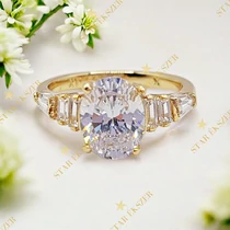 Clear 14K antiallergén köves gyűrű 52-es