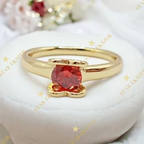 Glowin 14K antiallergén szíves gyűrű 57-es piros