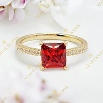 Meloria 14K antiallergén gyűrű 59-es piros