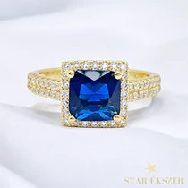 Royale 14K antiallergén gyűrű 52-es kék