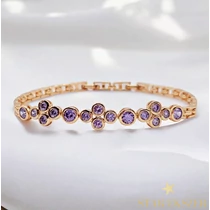 Terra 18K antiallergén karkötő 18/20cm lila