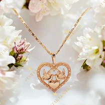 Birds 18K antiallergén szív medálos nyaklánc 50cm