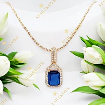 Regalyn 18K antiallergén nyaklánc 45cm kék