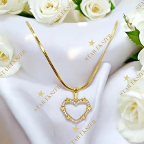 Sher 14K antiallergén szív medálos nyaklánc 45cm