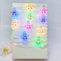 LED-es világító fényfüzér hóemberes 