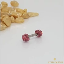 Egyenes szárú piercing 316L rózsa