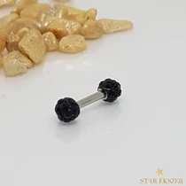 Egyenes szárú piercing 316L fekete