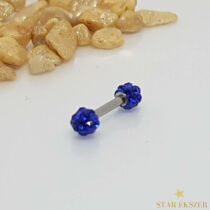 Egyenes szárú piercing 316L kék