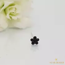 Virág Egyenes szárú orrpiercing fekete