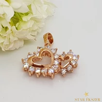 Rose Gold Filled Dupla Szív Medál