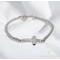 Cross White Gold Filled antiallergén keresztes karkötő 17/19cm 