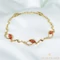 Donna 14K Gold Filled antiallergén köves karkötő piros 16/19cm 