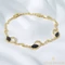 Donna 14K Gold Filled antiallergén köves karkötő fekete 16/19cm 