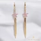 Miriam 18K GF. antiallergén virágos fülbevaló pink