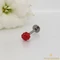 Piros Köves Egyenes szárú piercing 
