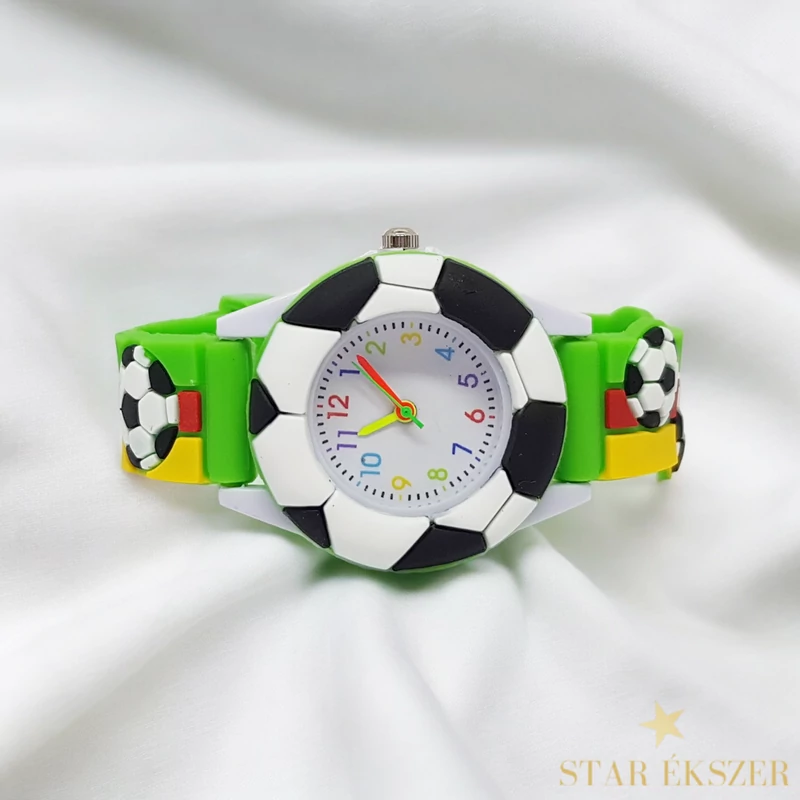 Focis kisfiú óra zöld-piros-sárga