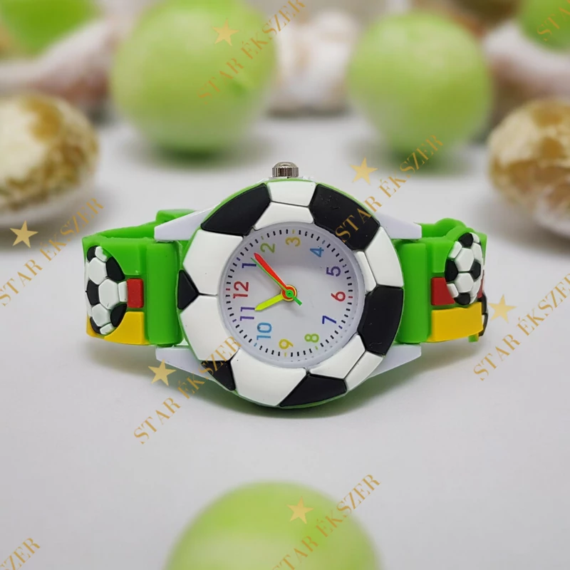Focis kisfiú óra zöld-piros-sárga
