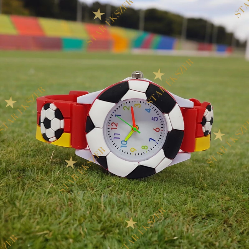 Focis kisfiú óra piros-sárga