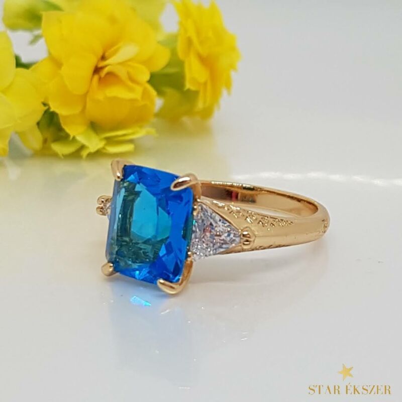 Sintra Gold Filled Gyűrű Türkiz kék 52-es