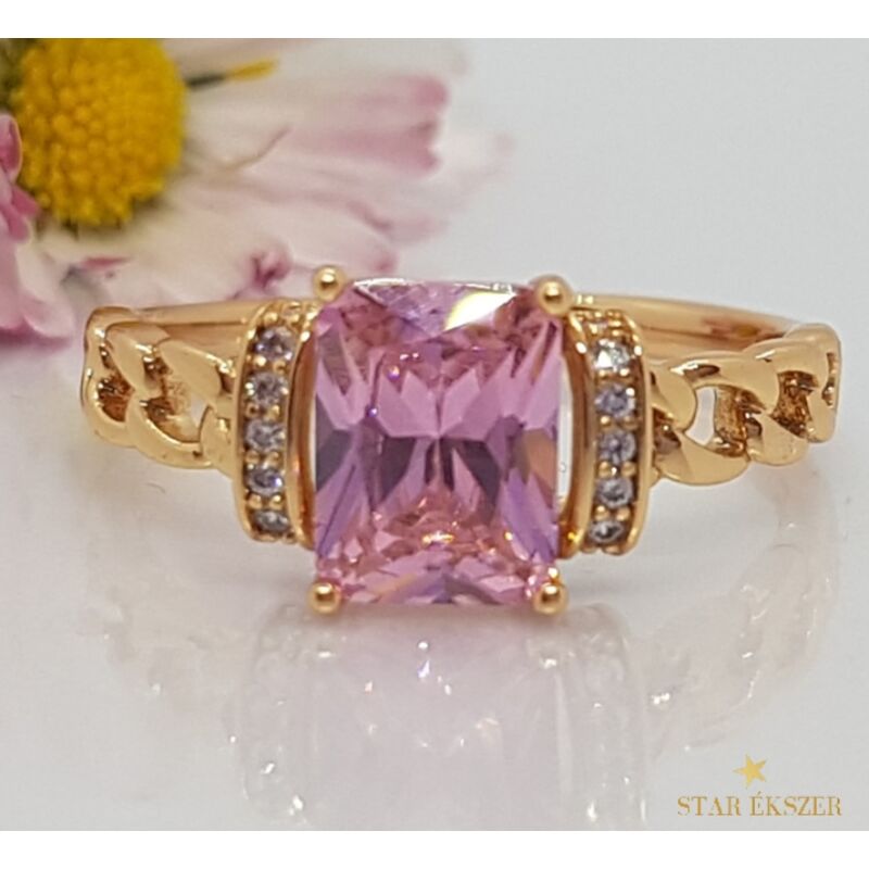 Letti Gold Filled Gyűrű Rózsaszín 65-ös
