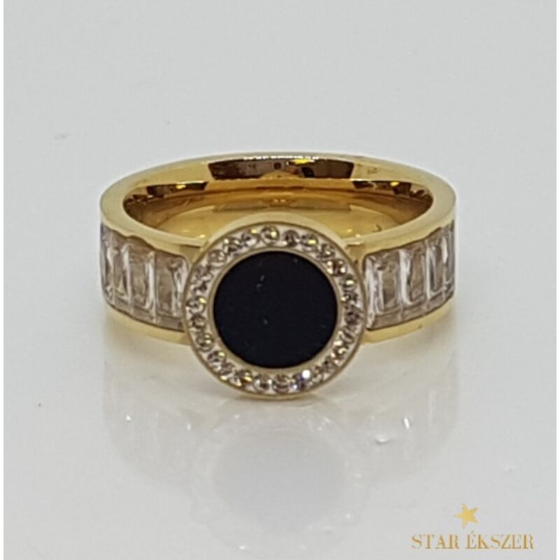 Prémium Gold Filled Gyűrű  fekete 54-es