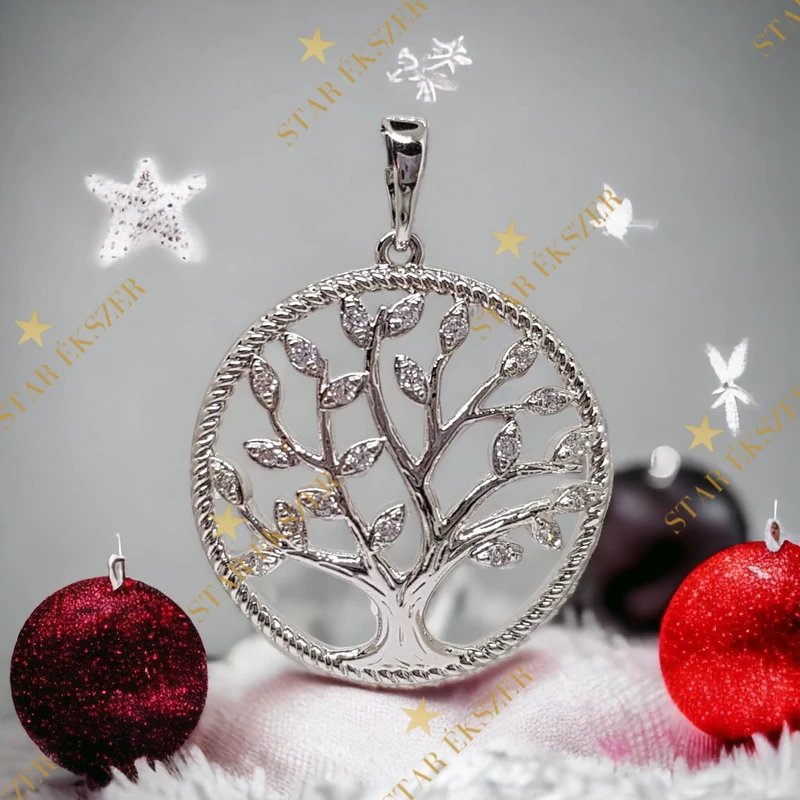 Életfás Antiallergén White Gold Filled medál