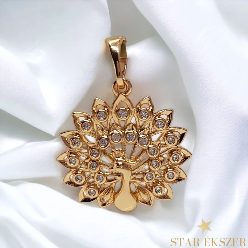 Pávás antiallrgén Gold Filled medál