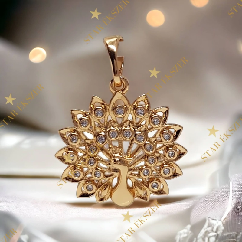 Pávás antiallrgén Gold Filled medál