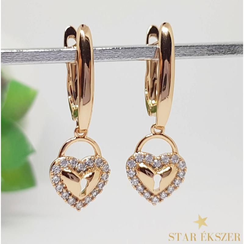 Orsar Gold Filled szíves, lógós Fülbevaló 