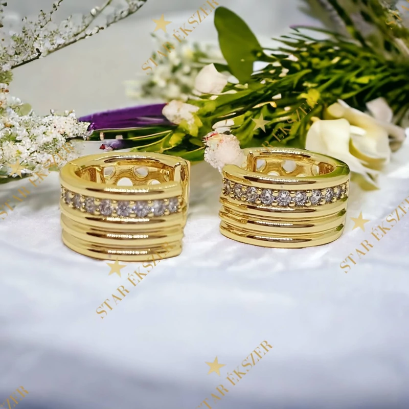 Rillis 14K antiallergén Gold Filled, fülbevaló